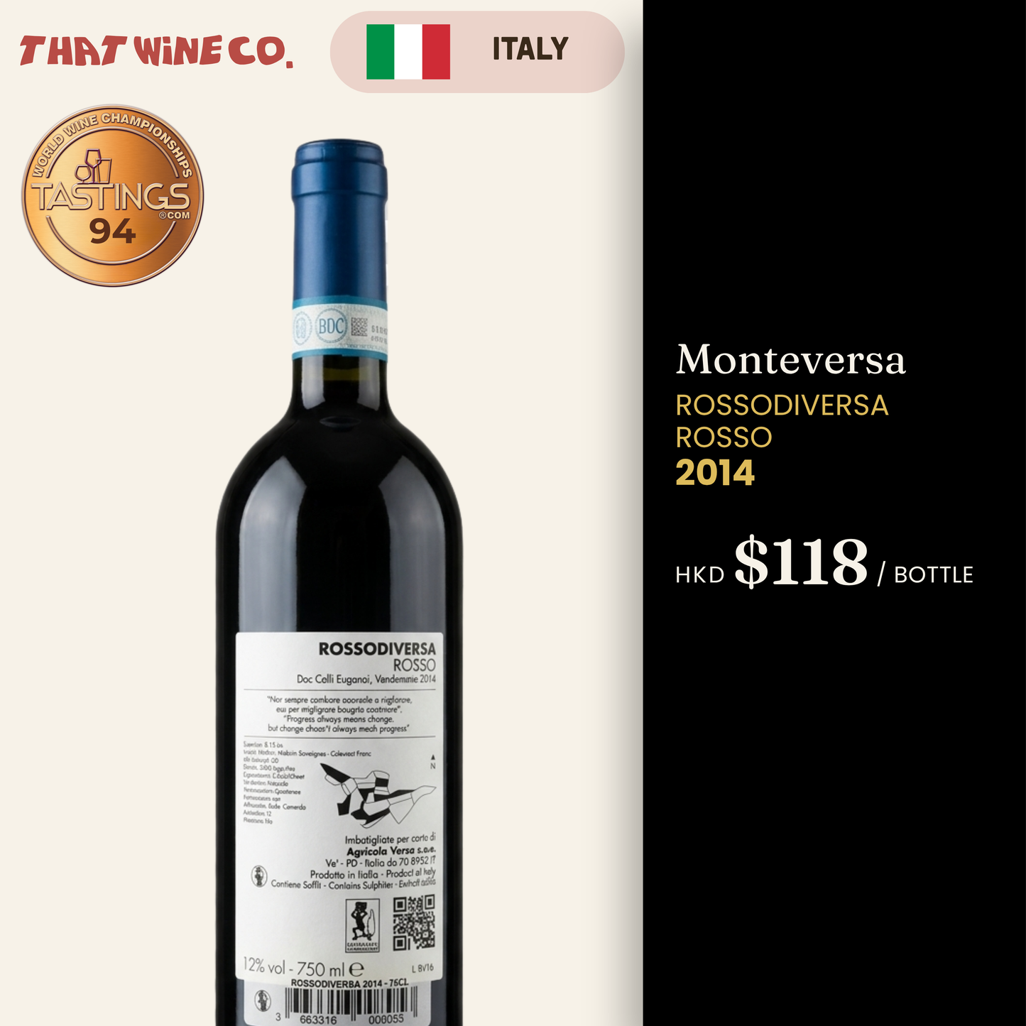 Monteversa RossoDiversa Rosso 2014 (organic)