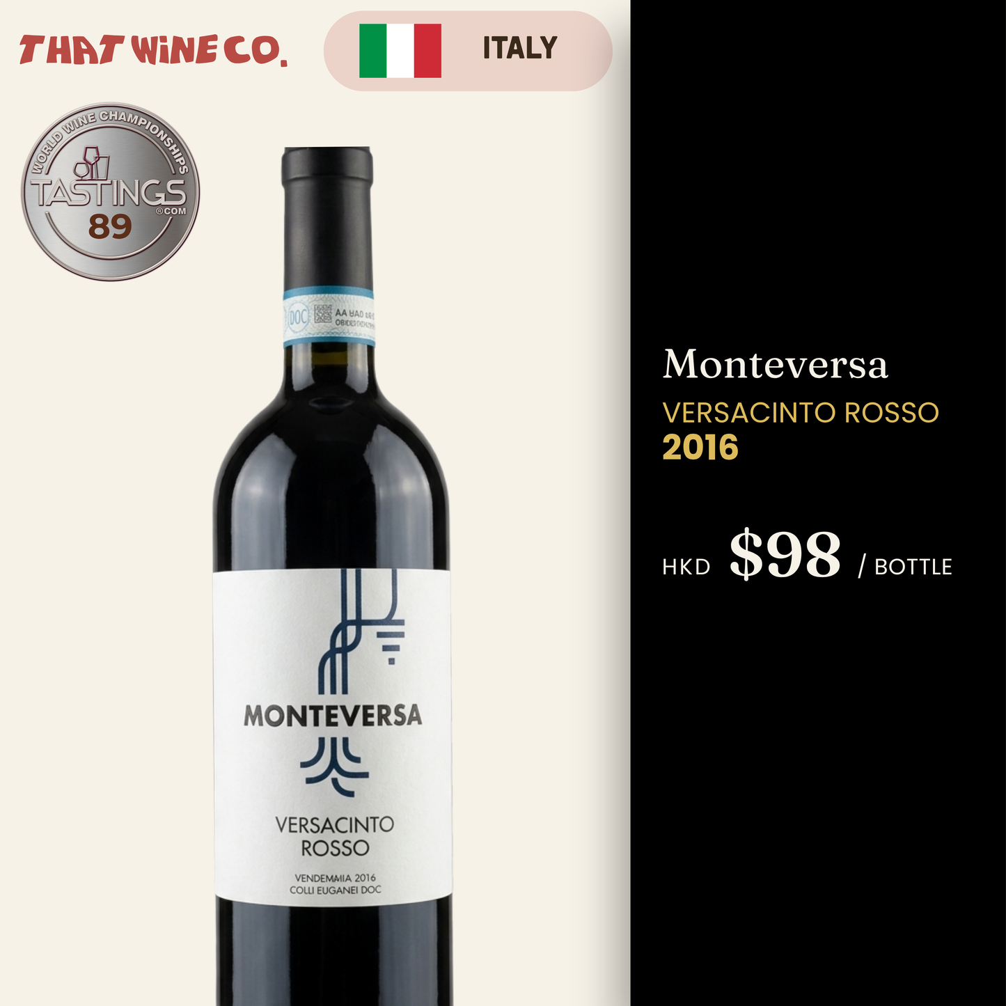 Monteversa Versacinto Rosso 2016 (organic)